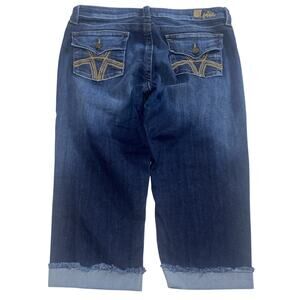 KUT from the Kloth Cuffed Capri Women Jeans Size 12 Thick Stitch Y2K 90S STYLE